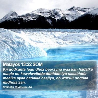 Matayos 13:22 SOM Bible Verse Image