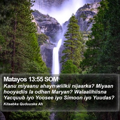 Matayos 13:55 SOM Bible Verse Image