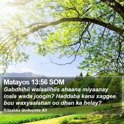 Matayos 13:56 SOM Bible Verse Image