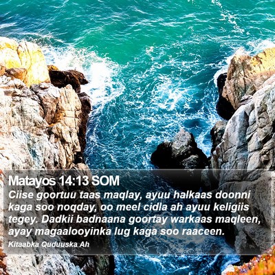 Matayos 14:13 SOM Bible Verse Image