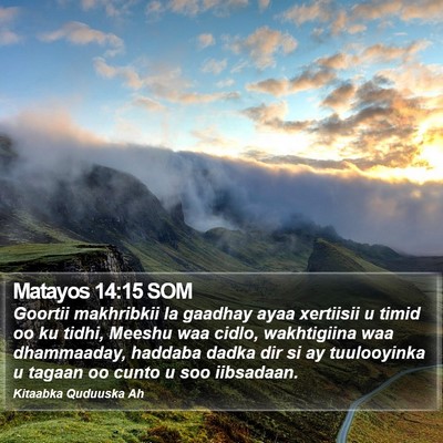 Matayos 14:15 SOM Bible Verse Image