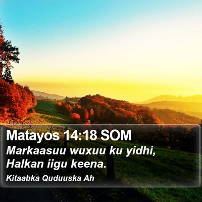Matayos 14:18 SOM Bible Verse Image