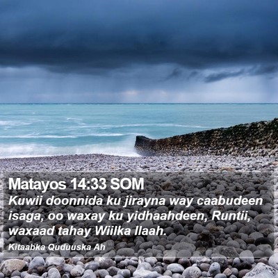 Matayos 14:33 SOM Bible Verse Image