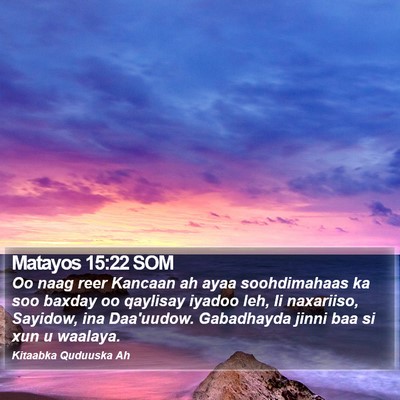Matayos 15:22 SOM Bible Verse Image