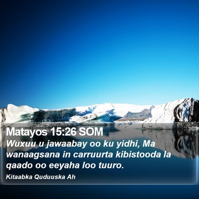 Matayos 15:26 SOM Bible Verse Image