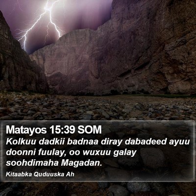 Matayos 15:39 SOM Bible Verse Image