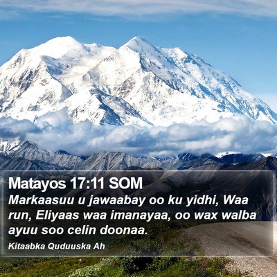 Matayos 17:11 SOM Bible Verse Image