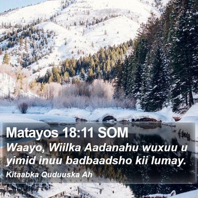 Matayos 18:11 SOM Bible Verse Image