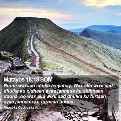 Matayos 18:18 SOM Bible Verse Image