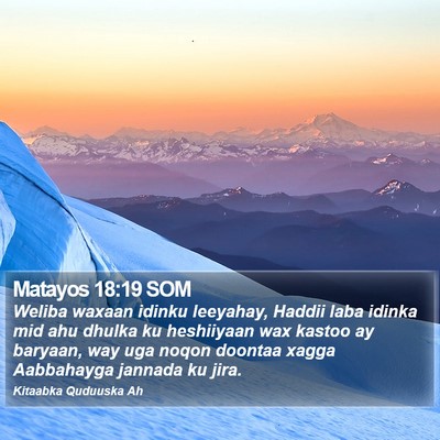 Matayos 18:19 SOM Bible Verse Image