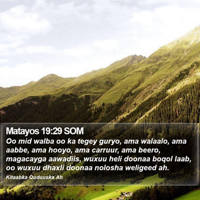 Matayos 19:29 SOM Bible Verse Image