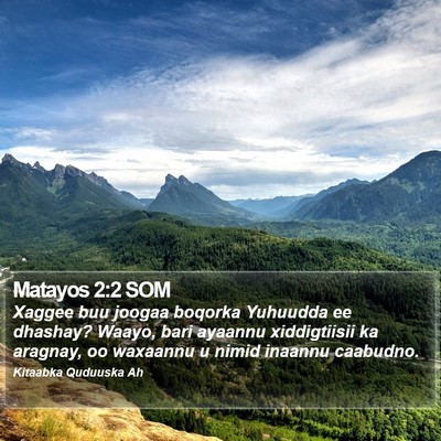 Matayos 2:2 SOM Bible Verse Image