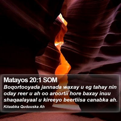 Matayos 20:1 SOM Bible Verse Image