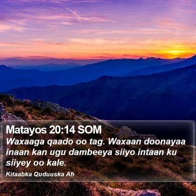 Matayos 20:14 SOM Bible Verse Image