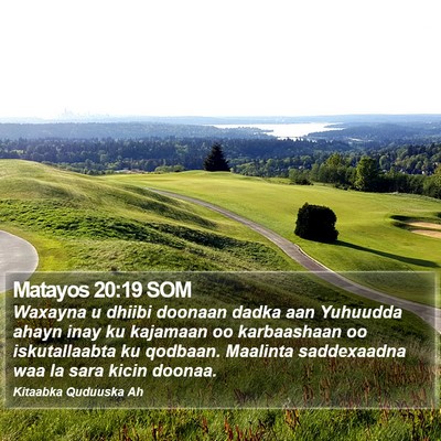 Matayos 20:19 SOM Bible Verse Image