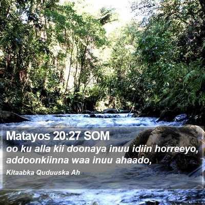 Matayos 20:27 SOM Bible Verse Image