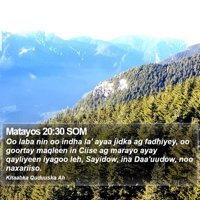 Matayos 20:30 SOM Bible Verse Image