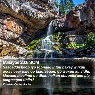 Matayos 20:6 SOM Bible Verse Image