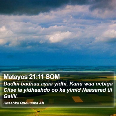 Matayos 21:11 SOM Bible Verse Image