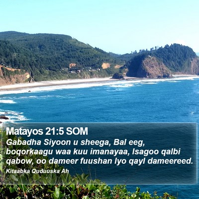 Matayos 21:5 SOM Bible Verse Image