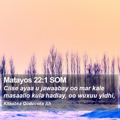 Matayos 22:1 SOM Bible Verse Image