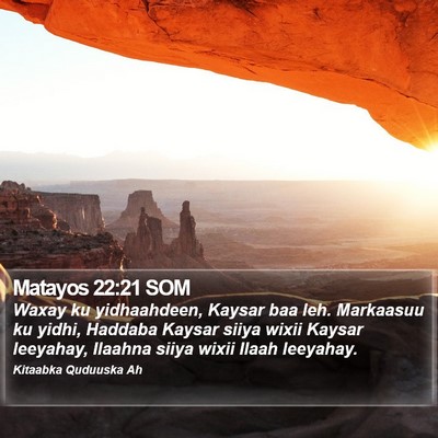 Matayos 22:21 SOM Bible Verse Image