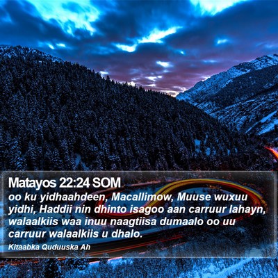 Matayos 22:24 SOM Bible Verse Image