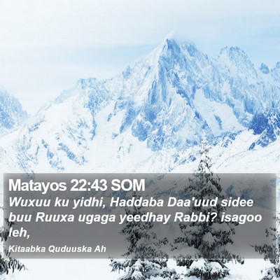 Matayos 22:43 SOM Bible Verse Image