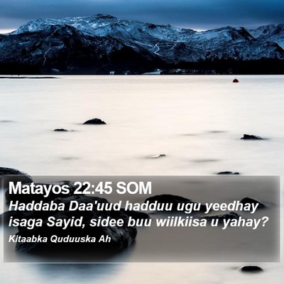 Matayos 22:45 SOM Bible Verse Image