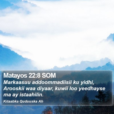 Matayos 22:8 SOM Bible Verse Image