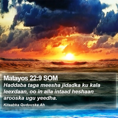 Matayos 22:9 SOM Bible Verse Image