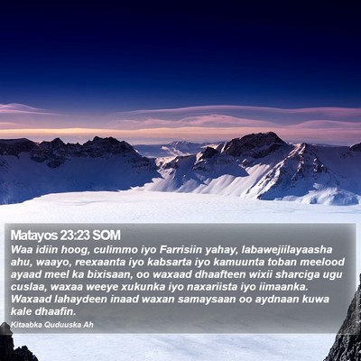 Matayos 23:23 SOM Bible Verse Image
