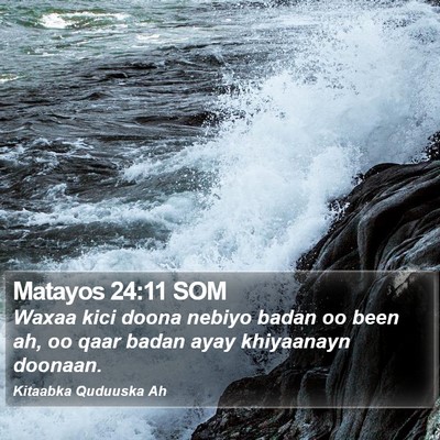 Matayos 24:11 SOM Bible Verse Image