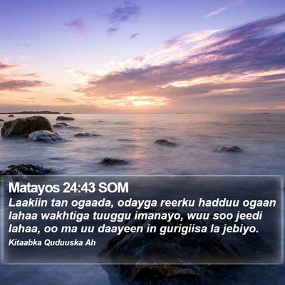 Matayos 24:43 SOM Bible Verse Image