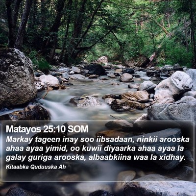 Matayos 25:10 SOM Bible Verse Image