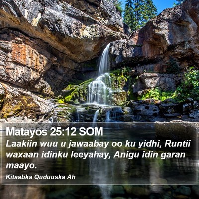 Matayos 25:12 SOM Bible Verse Image