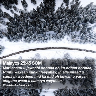 Matayos 25:45 SOM Bible Verse Image