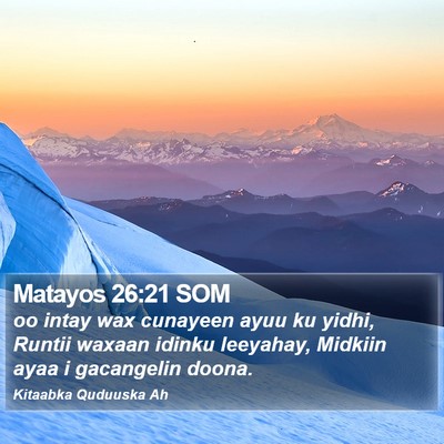 Matayos 26:21 SOM Bible Verse Image