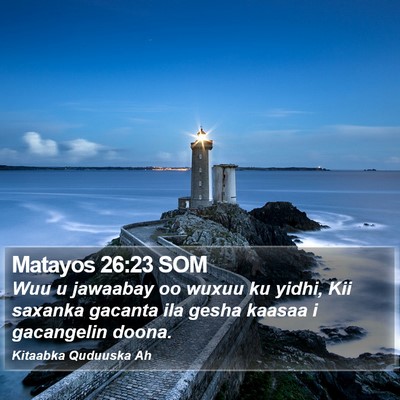 Matayos 26:23 SOM Bible Verse Image