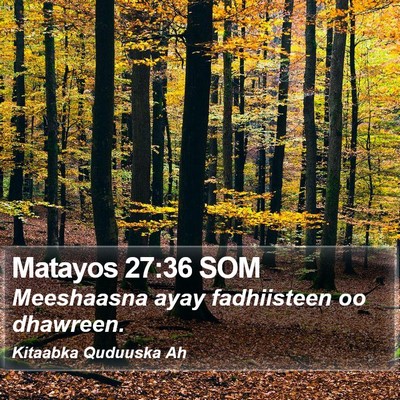 Matayos 27:36 SOM Bible Verse Image