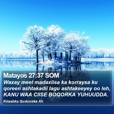 Matayos 27:37 SOM Bible Verse Image