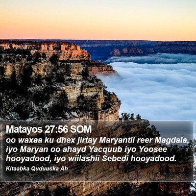 Matayos 27:56 SOM Bible Verse Image