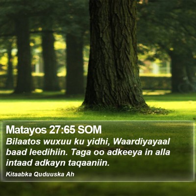 Matayos 27:65 SOM Bible Verse Image