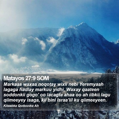 Matayos 27:9 SOM Bible Verse Image