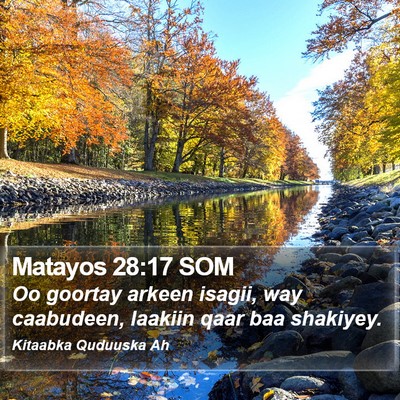 Matayos 28:17 SOM Bible Verse Image