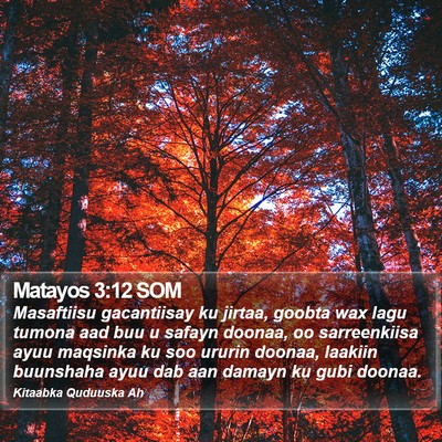 Matayos 3:12 SOM Bible Verse Image