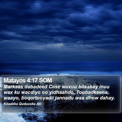 Matayos 4:17 SOM Bible Verse Image