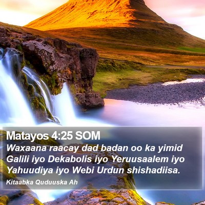 Matayos 4:25 SOM Bible Verse Image