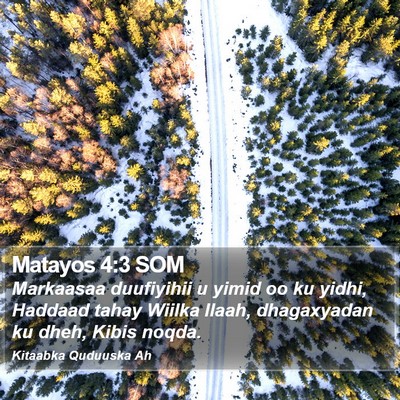 Matayos 4:3 SOM Bible Verse Image