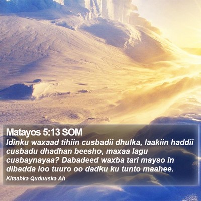 Matayos 5:13 SOM Bible Verse Image